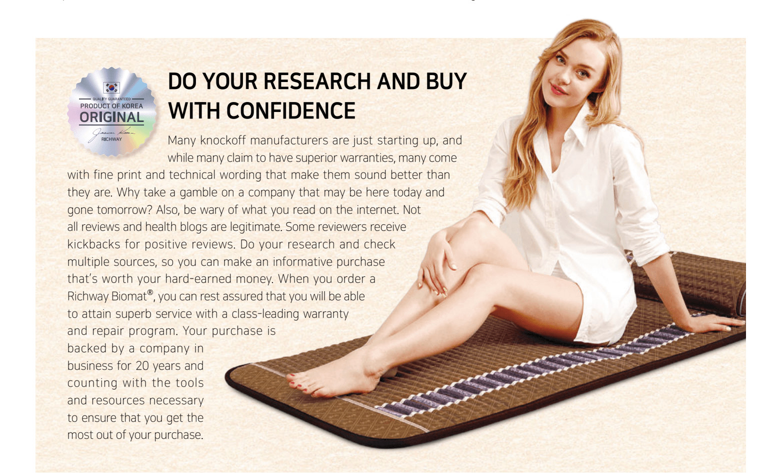 authentic biomat not knockoff